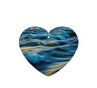 Phayah Dawn Ocean Waves Pattern Lavender Scent Car Air Freshener Heart Shape Card Hanging Hanging Scented Card 6 Pcs For Cars Closet Shoe