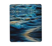 Phayah Dawn Ocean Waves Pattern Mouse Pad with Non Slip Rubber Base Gaming with Stitched Edge, Mousepad for Laptop, Computer, Office 7 X 8.6 in