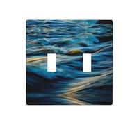 Phayah Dawn Ocean Waves Pattern Wall Plate Outlet Cover Double Toggle Light Switch Cover Size 4.5x4.5 in for Residential and Commercial Areas
