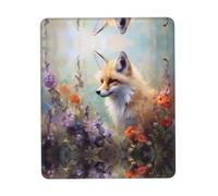 PHAYAH Dazed Fox Pattern Mouse Pad Waterproof Surface & Non-Slip Rubber Base with Stitched Edges Gaming Mouse Mat for Laptop 8.3 X 10.3 in