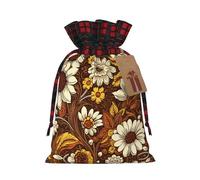 PHAYAH Dead Leaves White Christmas Drawstring Burlap Gift Bag Candy Bag, Storage Bag Suitable For Christmas, Birthday Party
