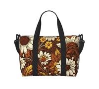 Phayah Dead Leaves White Crossbody Travel Bag Overnighter Duffel Bags Carry On Size Ideal For School Or Overnight Travel Bag