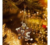 Phayah Dead Leaves White Pattern Hristmas Ceramic Star Pendant Christmas Tree Ornaments Homefor Gatherings Decoration