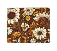 Phayah Dead Leaves White Pattern Mouse Pad Waterproof Surface & Non-Slip Rubber Base with Stitched Edges Gaming Mouse Mat for Laptop 7.9 X 9.5 in