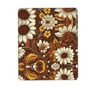 Phayah Dead Leaves White Pattern Mouse Pad Waterproof Surface & Non-Slip Rubber Base with Stitched Edges Gaming Mouse Mat for Laptop 7.9 X 9.5 in