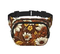 Phayah Dead Leaves White Waist Pack Bag,Fanny Pack For Men,Women, Workout Traveling Casual Running Hiking Cycling, Bum Bag