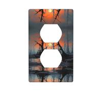 Phayah Dead Tree at Sunset Pattern Duplex Receptacle Outlet Wall Plate Standard Size Polycarbonate Thermoplastic Dual Plug Covers