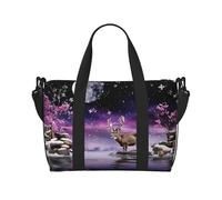 Phayah Deer In Moonlight Travel Duffel Bag Handbag Carry-On Luggage Bag Overnight Foldable Unisex Airline Travel Personal Items Bag