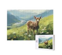 Phayah Deer In The Meadow Puzzles For Adults 300 Pieces For Home Decor Children'S Intelligence Development Toys 15.7 X 11"