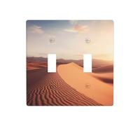 Phayah Deserts Pattern Light Switch Cover Decorative Double Toggle Wall Plate Outlet Cover for Bedroom Living Room 4.5 X 4.5 in