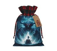 PHAYAH Devil In The Ocean Christmas Gift Bag Drawstring Gift Bag For Birthdays, Anniversaries And Parties, Candy And Storage Bags