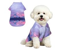 Phayah Dog Shirt Cool Clothes,Cute Outfit For Small Medium Pets L | Mount At Sunset Print Comfort Breathable Costume, Lapel Apparel For Puppy,Loose For Small Medium Dogs