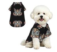 Phayah Dog Shirt Cool Clothes,Cute Outfit For Small Medium Pets M | Owl In African Indian Totem Print Comfort Breathable Costume, Lapel Apparel For Puppy,Loose For Small Medium Dogs