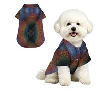Phayah Dog Shirts Hawaii Dog Clothes For Small Medium Large L | Holographic Dreams Print Comfort Breathable Costume, Lapel Apparel For Puppy,Loose For Small Medium Pets