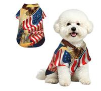 Phayah Dog Shirts Hawaii Dog Clothes For Small Medium Large S | American Usa Flag Eagle Art Print Comfort Breathable Costume, Lapel Apparel For Puppy,Loose For Small Medium Pets