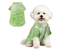 Phayah Dog Shirts Hawaii Dog Clothes For Small Medium Large S | Blooming Yellow Flower Print Comfort Breathable Costume, Lapel Apparel For Puppy,Loose For Small Medium Pets