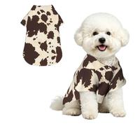 Phayah Dog Shirts Hawaii Dog Clothes For Small Medium Large Xl | Cow Fur Print Print Comfort Breathable Costume, Lapel Apparel For Puppy,Loose For Small Medium Pets