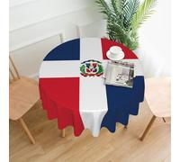PHAYAH Dominican Republic Pattern Round Tablecloth 60 Inch, Resistant For Restaurant, Picnic, Indoor And Outdoor Decoration Table Cover
