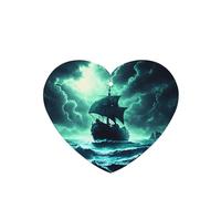 Phayah Doomsday Sea Monster Ship Pattern Lavender Scent Car Aroma Heart Shape Hanging Fragrance Tablet Car Interior Fragrance Freshener 6p
