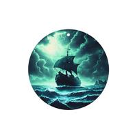 Phayah Doomsday Sea Monster Ship Pattern Lavender Scent Car Aroma Round Shape Hanging Fragrance Tablet Car Interior Fragrance Freshener 4p