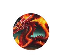Phayah Dragon King In Fire Pattern Lavender Scent Car Air Freshener Round Shape Card Hanging Hanging Scented Card 4 Pcs For Cars Closet Drawer
