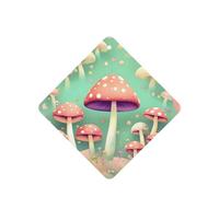 Phayah Dream Mushroom Pattern Lavender Scent Car Aroma Square Hanging Fragrance Tablet Car Interior Fragrance Freshener 4p
