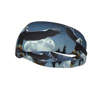 Phayah Eagle Under The Stars Pattern Headbands Women Men Sweatband Sports Headband For Running, Cycling, Yoga Gym, Working Out