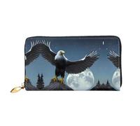 PHAYAH Eagle Under The Stars Pattern Wallet Women Leather Wallet Credit Card Holder Clutch Long Ladies Billfold