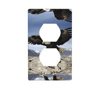 Phayah Eagle With Wings Pattern Outlet Covers Wall Plate Receptacle Duplex Light Switch Cover Plate Single Dual Plug Electrical Switchplate