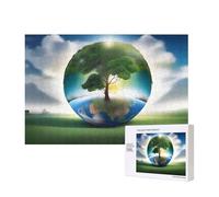 Phayah Earth Tree Puzzles 300 Piece For Jigsaw Puzzle Wooden Puzzle For Family Friend Home Decor Wall Art 15.7 X 11 In