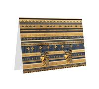 PHAYAH Egyptian Pharaonic Frescoes Pattern Blank Greeting Cards With Envelopes 4" X 6" Thank You Cards For Christmas Holiday Birthday Graduation Anniversary Red