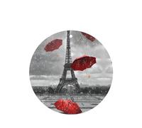 Phayah Eiffel Tower With Red Umbrella Pattern Lavender Scent Car Air Freshener Round Shape Card Hanging Hanging Scented Card 6 Pcs For Cars Closet Drawer Eliminate