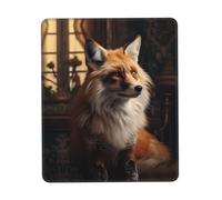 PHAYAH Elegant Fox Pattern Mouse Pad Waterproof Surface & Non-Slip Rubber Base with Stitched Edges Gaming Mouse Mat for Laptop 10 X 12 Inch