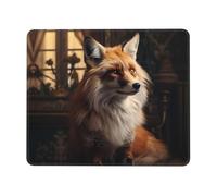 PHAYAH Elegant Fox Pattern Mouse Pad Waterproof Surface & Non-Slip Rubber Base with Stitched Edges Gaming Mouse Mat for Laptop 7 X 8.6 in