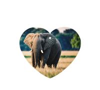 Phayah Elephant In The Grassland Pattern Lavender Scent Car Aroma Heart Shape Hanging Fragrance Tablet Car Interior Fragrance Freshener 4p