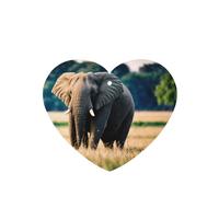 Phayah Elephant In The Grassland Pattern Lavender Scent Car Aroma Heart Shape Hanging Fragrance Tablet Car Interior Fragrance Freshener 6p