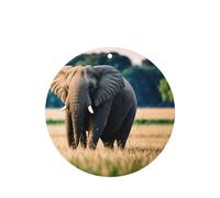 Phayah Elephant In The Grassland Pattern Lavender Scent Car Aroma Round Shape Hanging Fragrance Tablet Car Interior Fragrance Freshener 6p