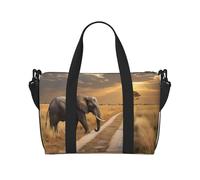 Phayah Elephant On The Roadside Travel Duffel Bag Handbag Carry-On Luggage Bag Overnight Foldable Unisex Airline Travel Personal Items Bag