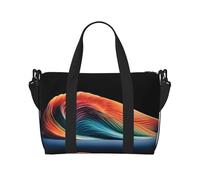 Phayah Embossed Rainbow Lines Travel Duffel Bag Handbag Carry-On Luggage Bag Overnight Foldable Unisex Airline Travel Personal Items Bag
