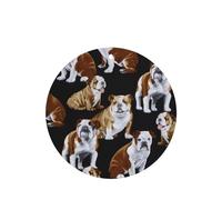 Phayah English Bulldogs Pattern Lavender Scent Car Air Freshener Round Shape Card Hanging Hanging Scented Card 6 Pcs For Cars Closet Drawer Eliminate