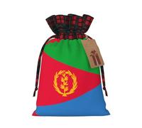 PHAYAH Eritrean Flag Christmas Drawstring Burlap Gift Bag Candy Bag, Storage Bag Suitable For Christmas, Birthday Party
