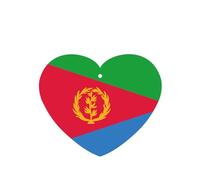 Phayah Eritrean Flag Pattern Lavender Scent Car Aroma Heart Shape Hanging Fragrance Tablet Car Interior Fragrance Freshener 4p
