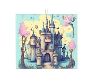 Phayah Fairytale Castle Pattern Drying Mats for Kitchen Counter 16Ã-18 in Microfiber Drying Mat Kitchen Accessories Dish Rack Drainer Pad