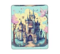PHAYAH Fairytale Castle Pattern Mouse Pad With Non Slip Rubber Base Gaming With Stitched Edge, Mousepad For Laptop, Computer, Office 7.9 X 9.5 In