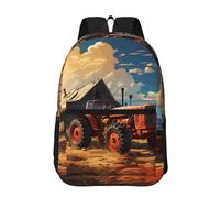 PHAYAH Farm Red Tractor Pattern Casual Laptop Backpack For Men And Women For Boys And Girls Lightweight Back Pack
