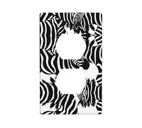 Phayah Fine Line Drawing Of A Zebra Pattern Duplex Receptacle Outlet Wall Plate Standard Size Polycarbonate Thermoplastic Dual Plug Covers