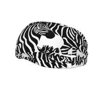 Phayah Fine Line Drawing of A Zebra Pattern Headbands Women Men Sweatband Sports Headband for Running, Cycling, Yoga Gym, Working Out