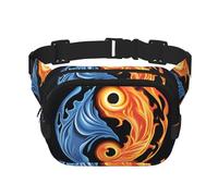 Phayah Fire Water Tai Chi Men Women Hip Bum Bag With Adjustable Strap For Outdoors Workout Traveling Casual Running Hiking Cycling