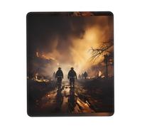 PHAYAH Firefighters Fighting Fires Pattern Mouse Pad With Non Slip Rubber Base Gaming With Stitched Edge, Mousepad For Laptop, Computer, Office 7.9 X 9.5 In
