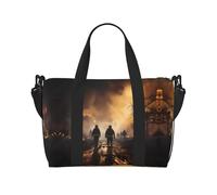 Phayah Firefighters Fighting Fires Travel Duffle Bag Weekender Overnight Gym Tote For Women Girls Shoulder Bag Workout Water Resistant, Black, One Size